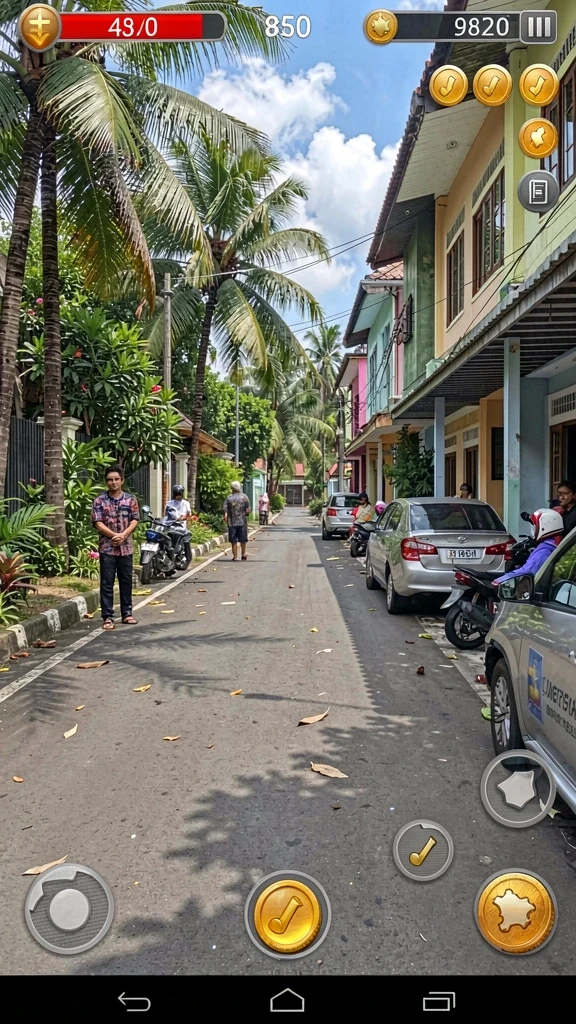 h89 - Tangkapan layar menunjukkan karakter utama dalam aksi seru.